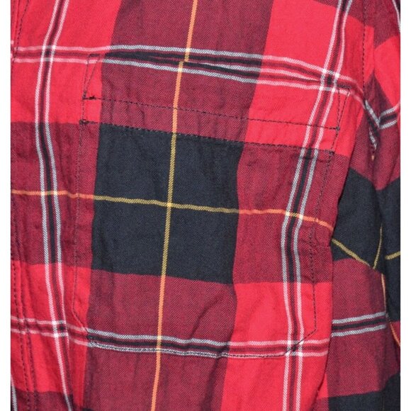NWT St. John's Bay Ladies Red Plaid Button Front Classic Shirt Top Size 0X - Picture 3 of 11
